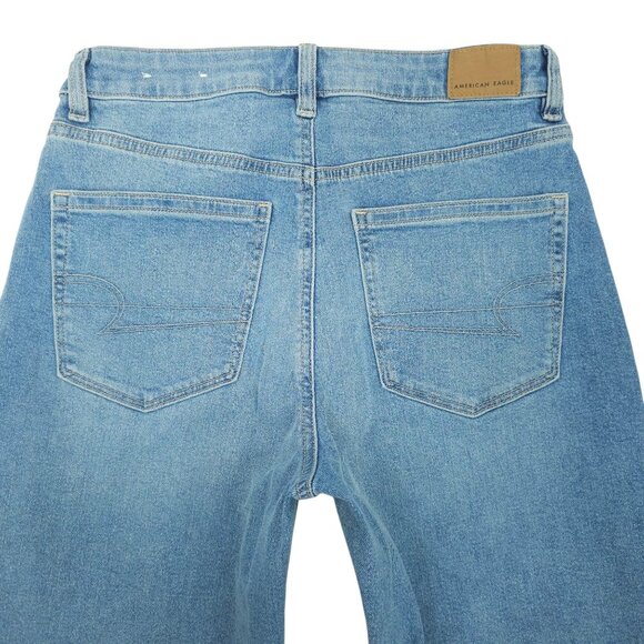 American Eagle Mom Jeans High Rise Ankle Stretch Womens Size 6 Light Wash Denim - Picture 12 of 13
